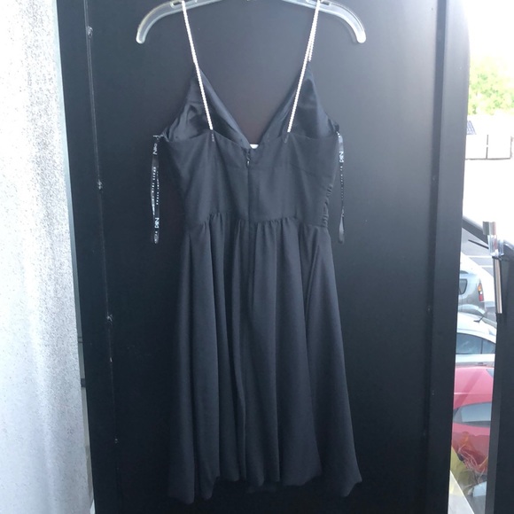 NWT Black Dress w Rhinestone Straps - Picture 8 of 9